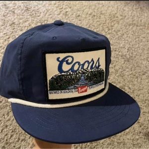 Original Landscape Patch on Navy Blue Rope Hat with Snapback